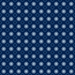 Decorative Floral Pattern in Navy Blue