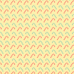 Festive Candy Cane Pattern on Yellow Background
