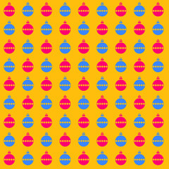 Festive Christmas Ornament Pattern on Gold Background