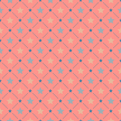 Star Pattern Background in Peach and Blue