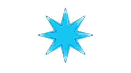 Shining star with glass texture for holiday or celebration designs