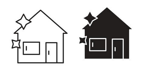 Clean house icon vector design. icon doodle hand drawn.