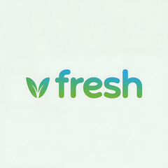 V fresh logo with green leaves and gradient text