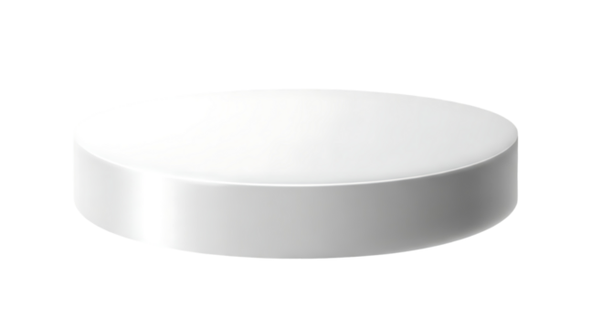 White round platform on black background