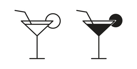 Cocktail icon vector design. icon doodle hand drawn.