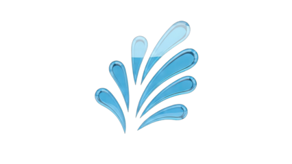 Fresh aqua water splash icon symbol for clean hydration concepts