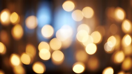 Obraz premium Soft focus background of warm golden lights and blurred blue tones