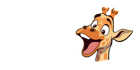 Fototapeta premium playful giraffe banner illustration child friendly layout with text