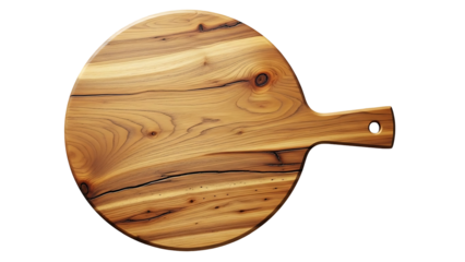 Rustic wooden pizza peel with handle