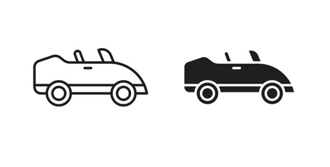 Obraz premium Convertible car icon vector design. icon doodle hand drawn.