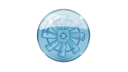 Cooling fan spinning, modern technology illustration for design projects