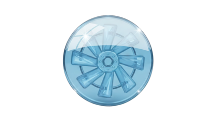 Cooling fan spinning, modern technology illustration for design projects