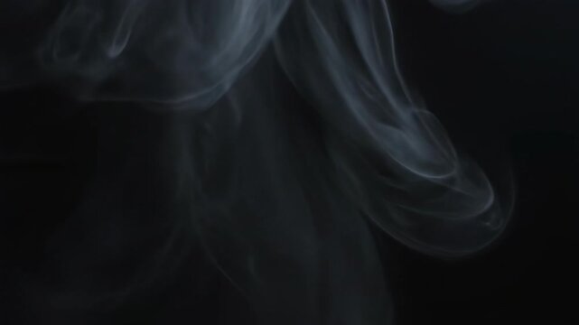 ﻿Smoothly flowing white translucent wisps of atmospheric smoke or vapor moving and dissipating slowly against a clean minimal background motion, visual, flowing