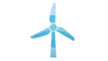 Modern blue wind turbine icon for renewable energy concepts and technology