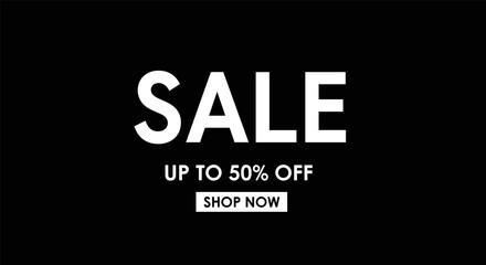Bold sale promotion with discount offer on black background