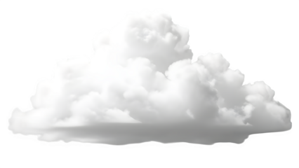Fluffy white cumulus cloud isolated on transparent background