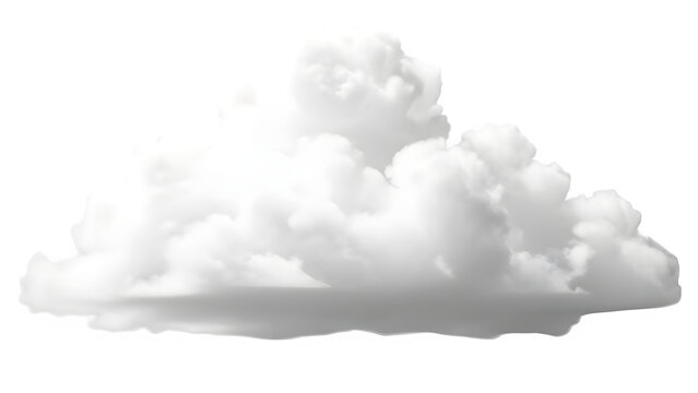 Fluffy white cumulus cloud isolated on transparent background