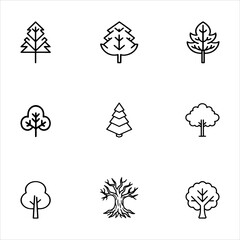A Sustainable Nature Tree Icon Symbol, Showcasing Growth and Environment Conservation in a Flat Design Minimalist Vector for Digital Ecology Success Green Design.