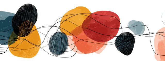 Colorful Abstract Mountain Landscape Illustration with Vibrant Patterns and Textures