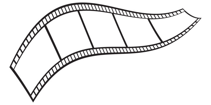 Black film strip icon simple design. Cinema, movie and photography film strip template. vector illustration. EPS 10.