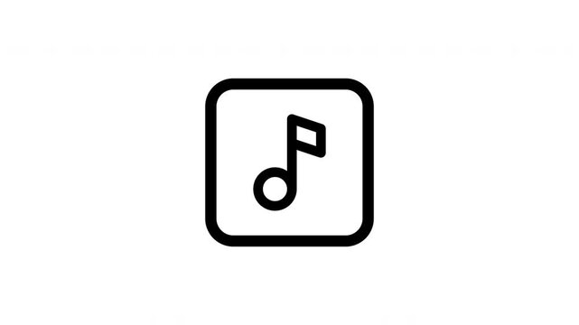 Music Note Icon Animation in Rounded Square