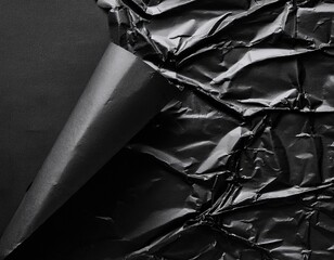 texture of folded black toner paper and cool poster overlay