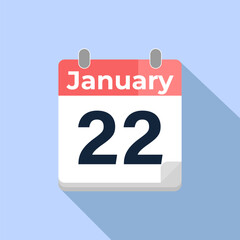 January 22 Vector Calendar
Modern flat color vector calendar with date