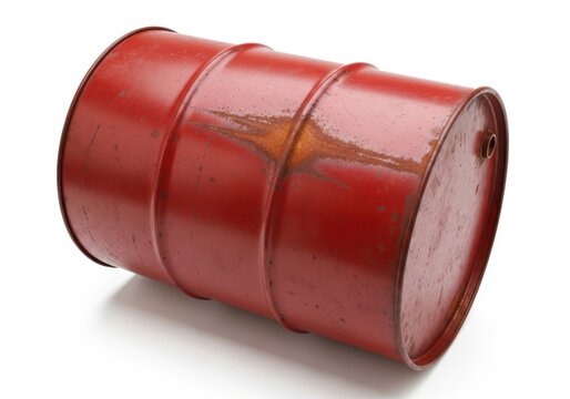 Red metal barrel isolated on white background isolated on transparent background