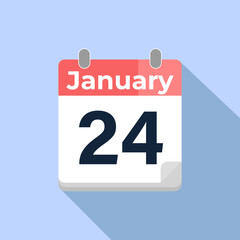 January 24 Vector Calendar
Modern flat color vector calendar with date