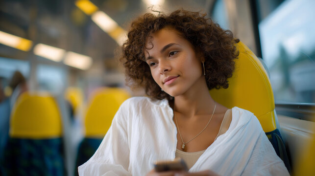 A solo fan sitting on a crowded train, watching the game replay intently on a smartphone — reflection of modern digital-age fandom and devotion in every setting. cinematic color correction, natural