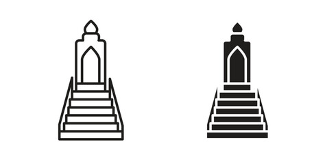 Minbar icon vector design. icon doodle hand drawn.