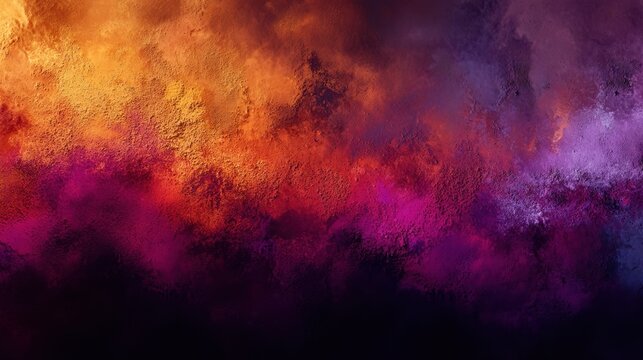 Colorful powder explosion on dark background. Abstract texture motion. Vivid color blend for graphic design, wallpaper, banner or art concept.