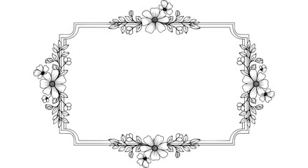 Obraz premium Elegant floral frame with delicate botanical accents for invitations and designs