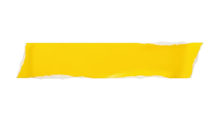 Yellow ribbon banner on transparent background