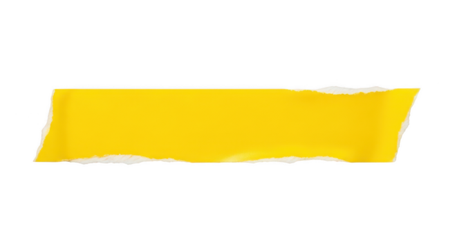 Yellow ribbon banner on transparent background
