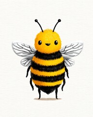 Friendly bee illustration perfect for children’s designs high resolution photo