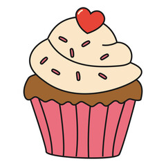 cupcake with heart