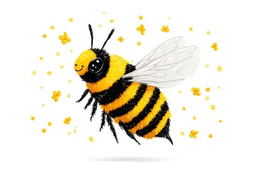 Adorable bee artwork featuring cheerful bright colors high resolution photo
