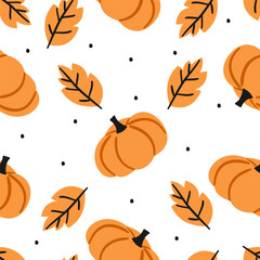 seamless pattern with pumpkins