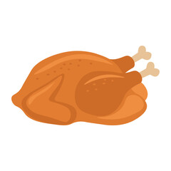roasted chicken on white background