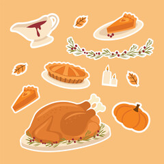 Thanksgiving themed sticker set
