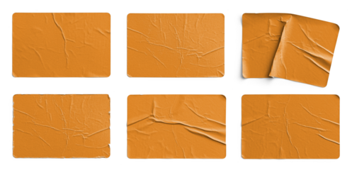 Wrinkled Red Rectangle Stickers Texture Variants Set Collection