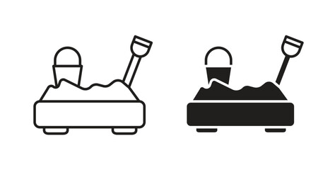 Sandbox icon vector design. icon doodle hand drawn.