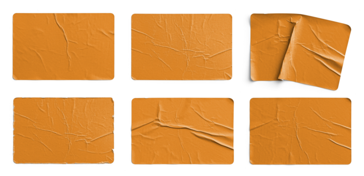 Wrinkled Red Rectangle Stickers Texture Variants Set Collection