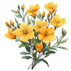 Monkey Flower Flower, watercolor painting vector, isolated on a white background.