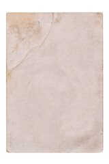 Old faded photo isolated on white, included clipping path