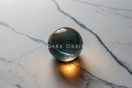A glowing dark glass sphere with an embedded Dark Orbit