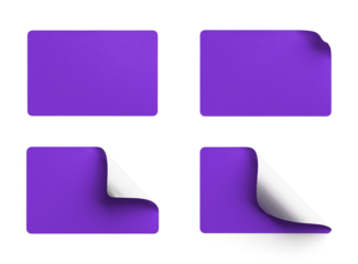 Purple Rectangle Stickers with Corner Peels