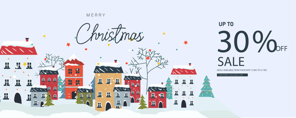 Christmas Festive winter sale Offer  Banner Template 