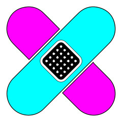 Medical plaster band aid icon symbolizing healing care protection support EPS editable